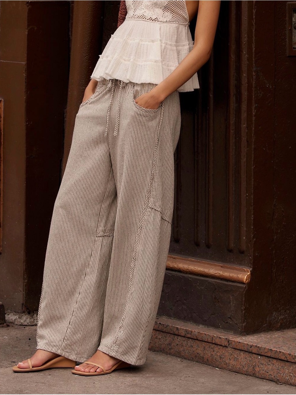 NWOT Free People Something Good Pull On Barrel Pants - Picture 2 of 5